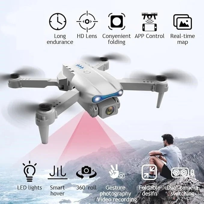 🚁📸 E99 Drone Camera – Foldable HD WiFi Drone with 360° Flips! | طائرة مسيّرة E99 – كاميرا HD واستقرار مثالي
