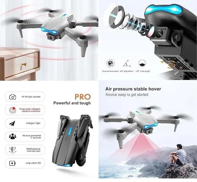 🚁📸 E99 Drone Camera – Foldable HD WiFi Drone with 360° Flips! | طائرة مسيّرة E99 – كاميرا HD واستقرار مثالي
